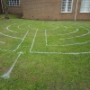 labyrinth painted on the grass at Peter Lee Memorial Methodist Church